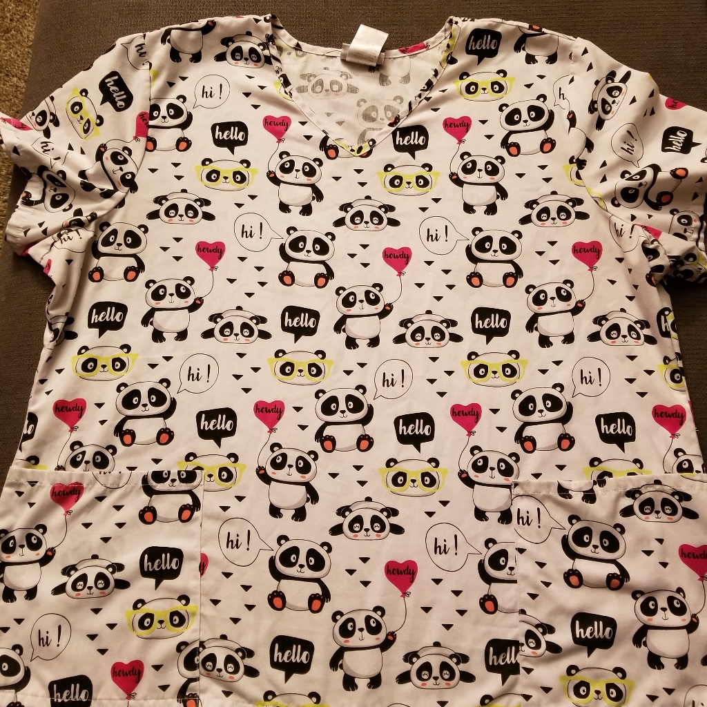 Panda Scrub Top